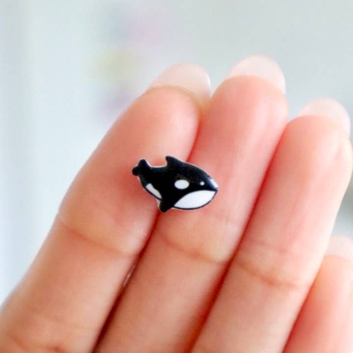 Stardoe Studio - Vente Clous d'oreille - Boucles d'oreilles Orca Whale1