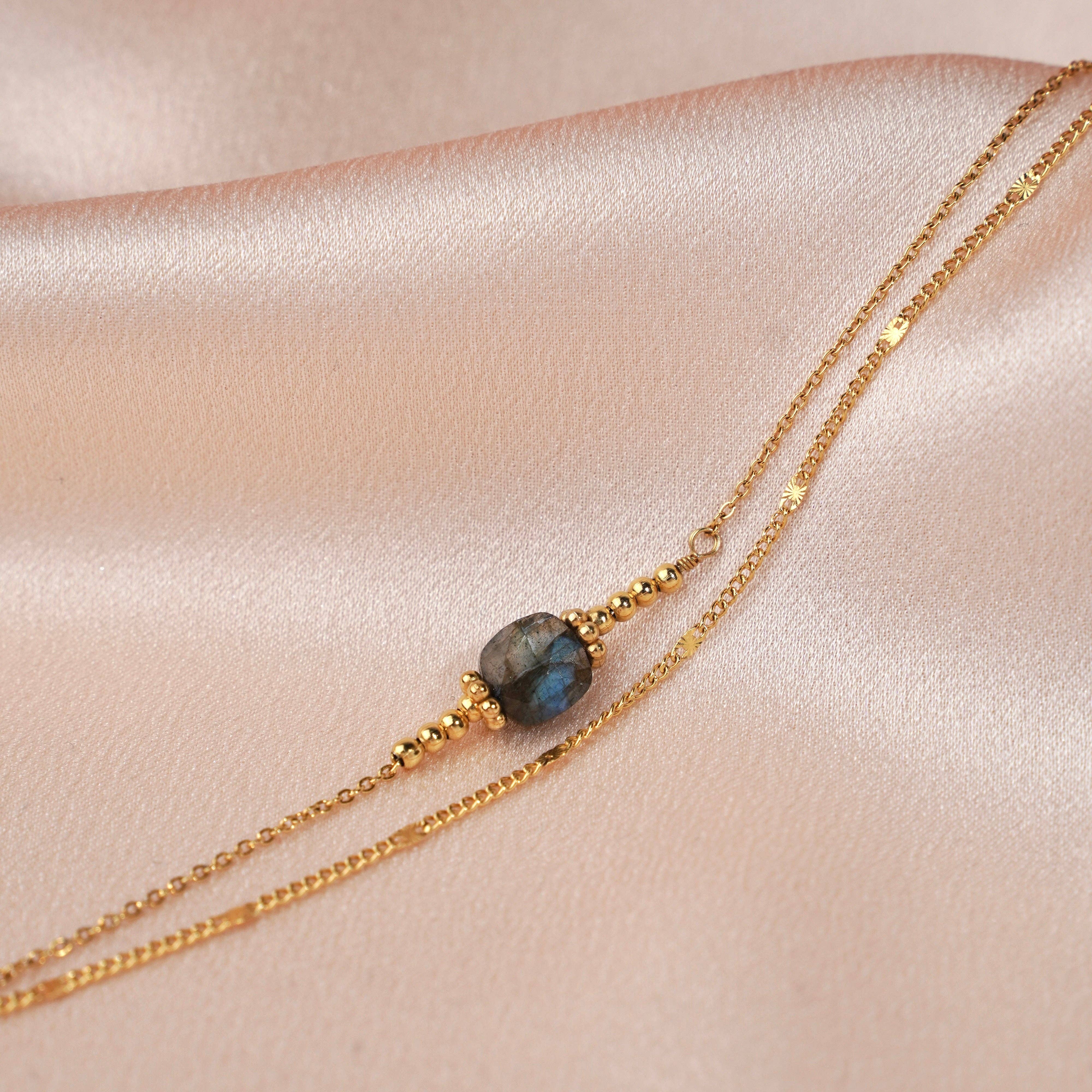 Meora Paris - Wholesale Charm/Dangle Bracelet - Labradorite Sanded Bracelet1