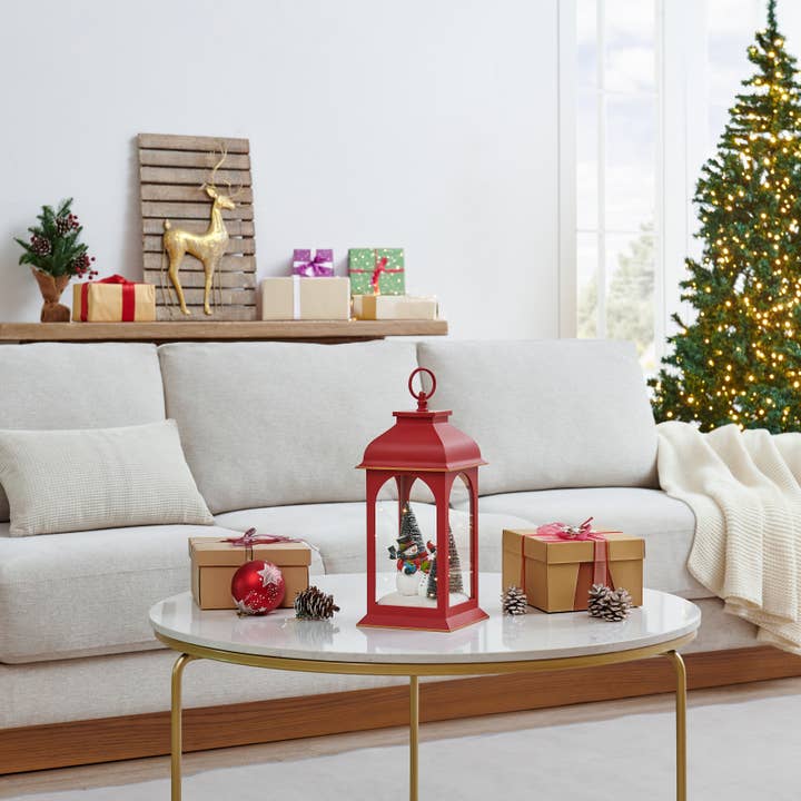 Danya B - Wholesale Christmas decoration - Danya B. Tabletop Red Christmas Snowman Winter Scene Lantern1