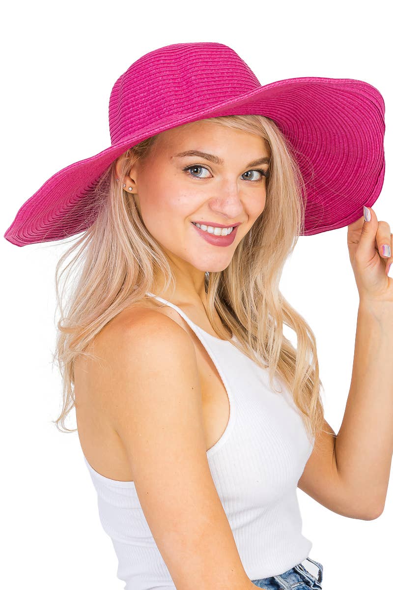 Cap Zone - Wholesale Straw Hat - Women's - Wire Brim Straw Beach Sun Hat18