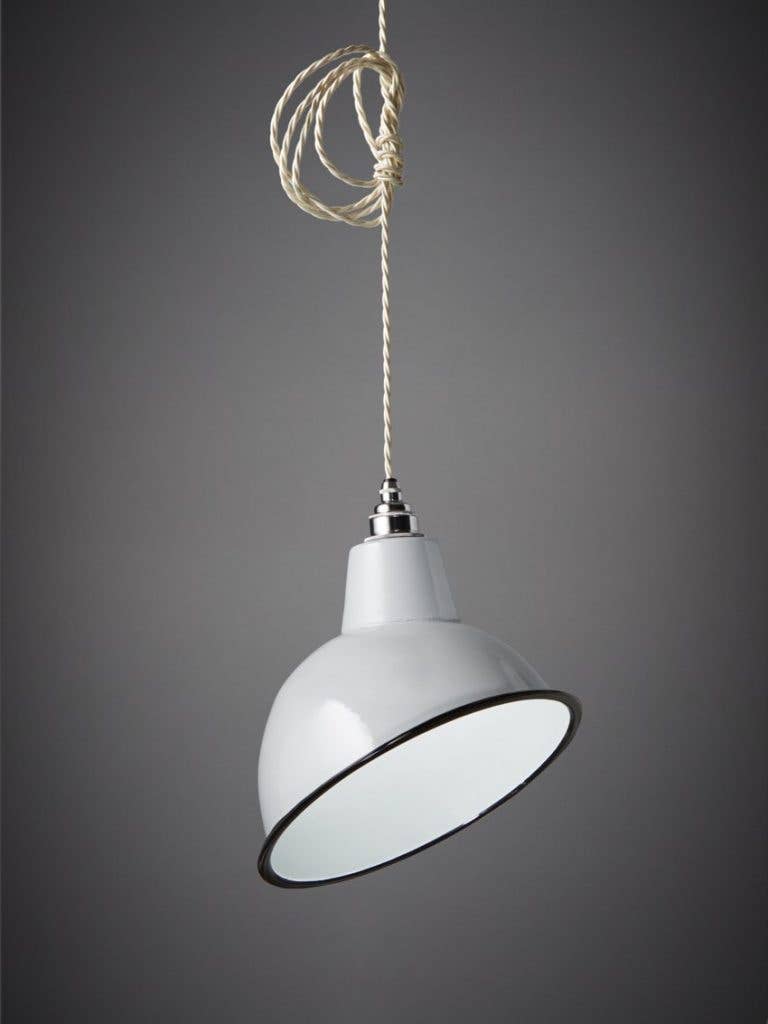 We Are Nook – wholesale Lampshade – Angled Cloche Enamel Lamp Shade White1