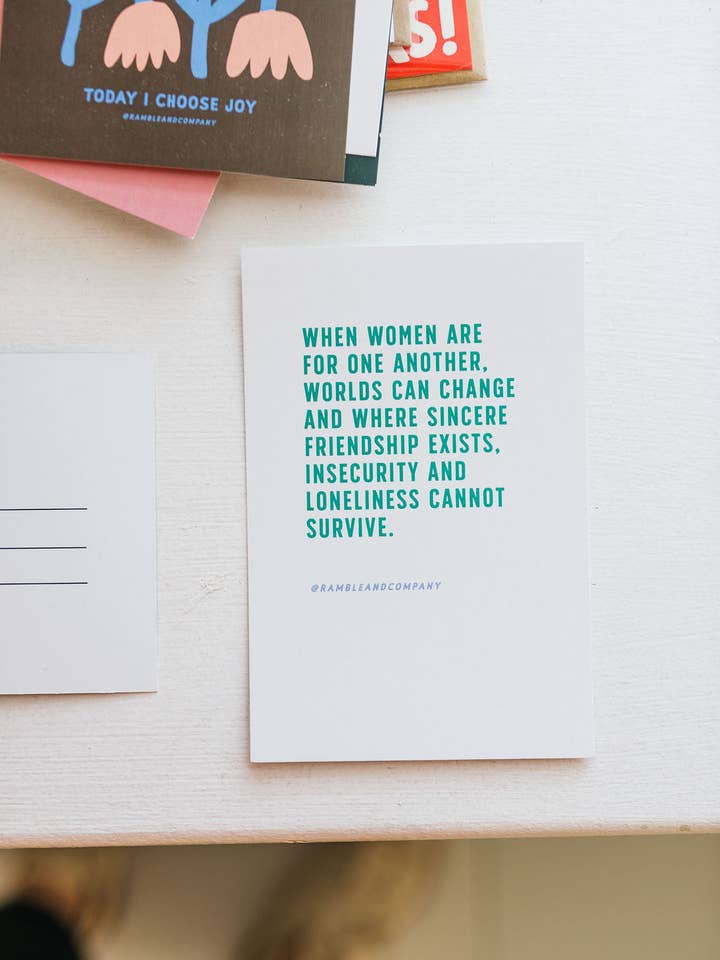 when women | 4 x 6 postcard cream for wholesale by Ramble & Company