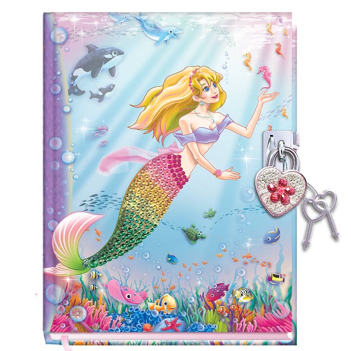 Lockable Mermaid Notebook Diary with Lock for wholesale by Mad Ally