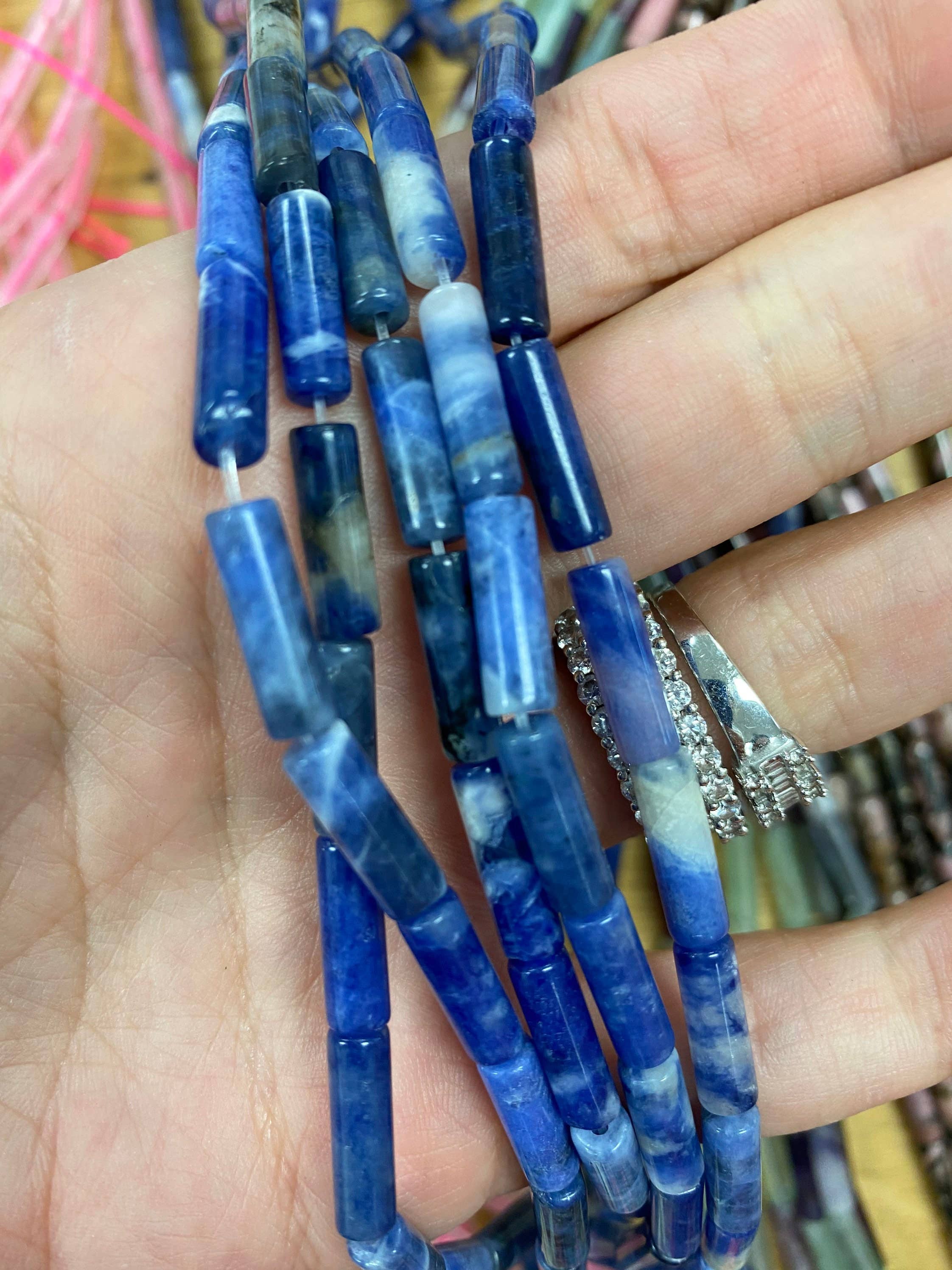 The Bead Bazaar - Wholesale Beads - Crystal Healing Gemstone Tube Beads Strand, Chakra Natural Gemstone Tube Beads, Accent Stone Beads, Healing Stone Accent Beads, Long Beads4