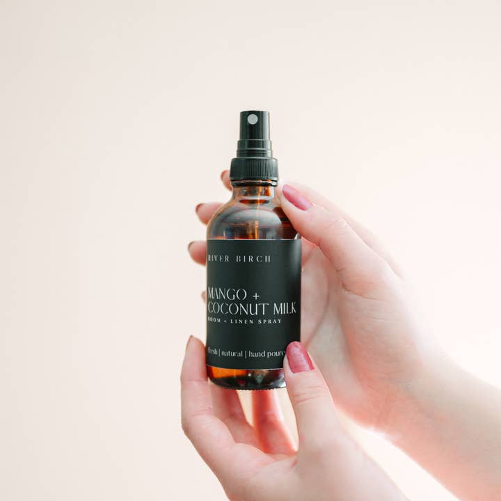 River Birch Candles - Wholesale Room & linen spray - Mango + Coconut Milk - 4 oz Amber Glass Room + Linen Spray1