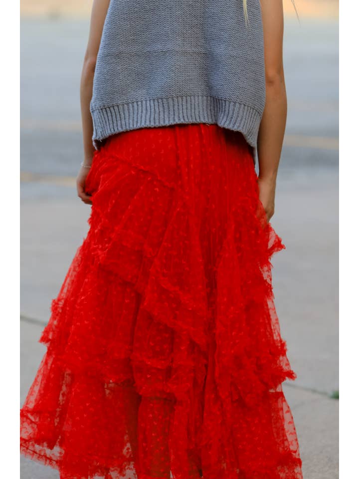 Miss Sparkling - Wholesale Skirt - Women's - Mesh ruffle maxi skirt11