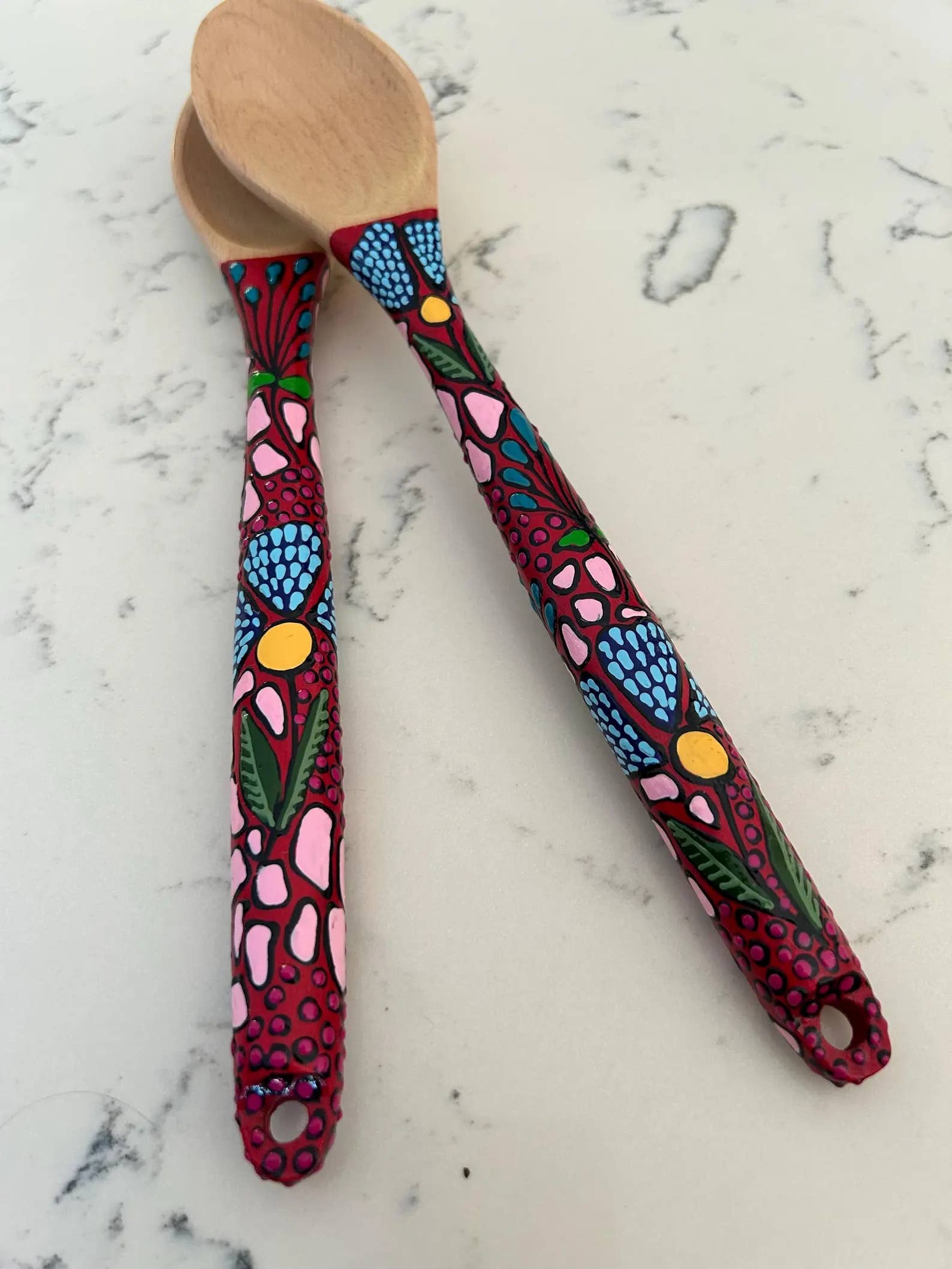 Oh The Places We Go Shop - Wholesale Serving utensil - Rich Burgundy Salad Server Spoons