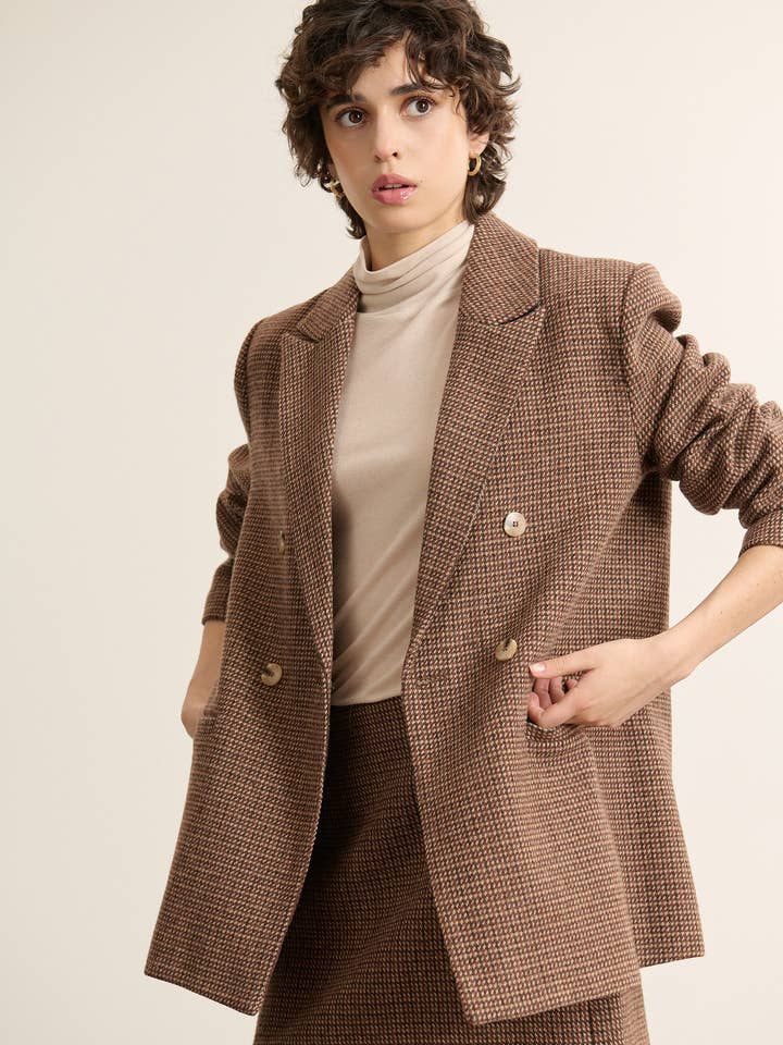 Speckled wool blazer jacket - TRESSE for wholesale by Garance Paris