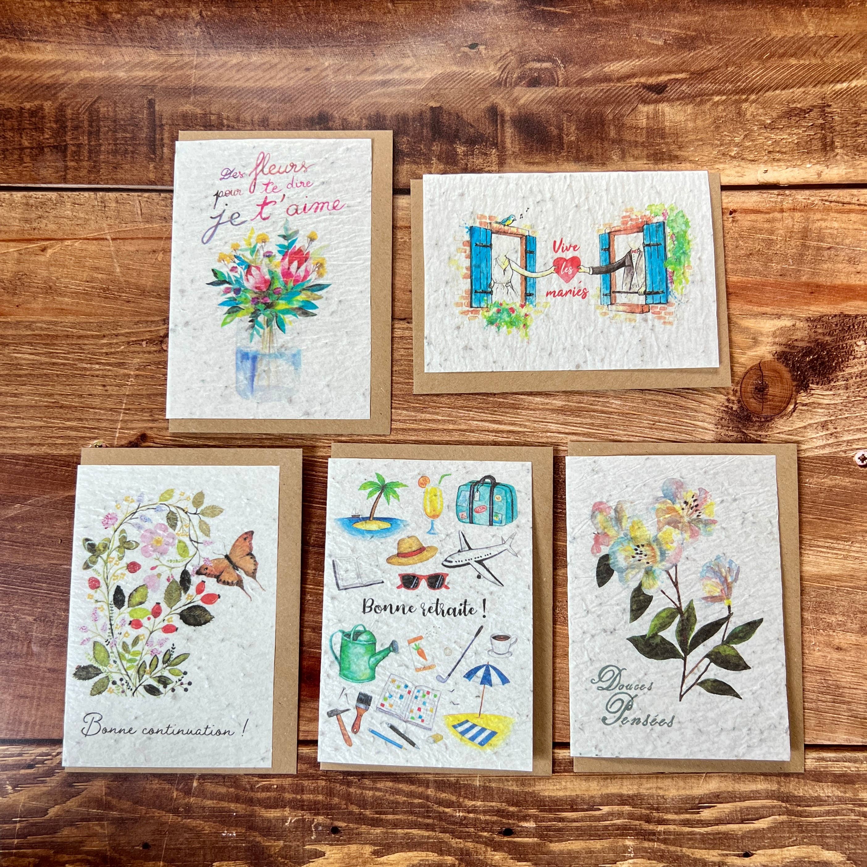 Les cartes de Lulu - Wholesale Gewone wenskaart - Kaarten voor alle gelegenheden: bruiloft, geboorte, pensioen1