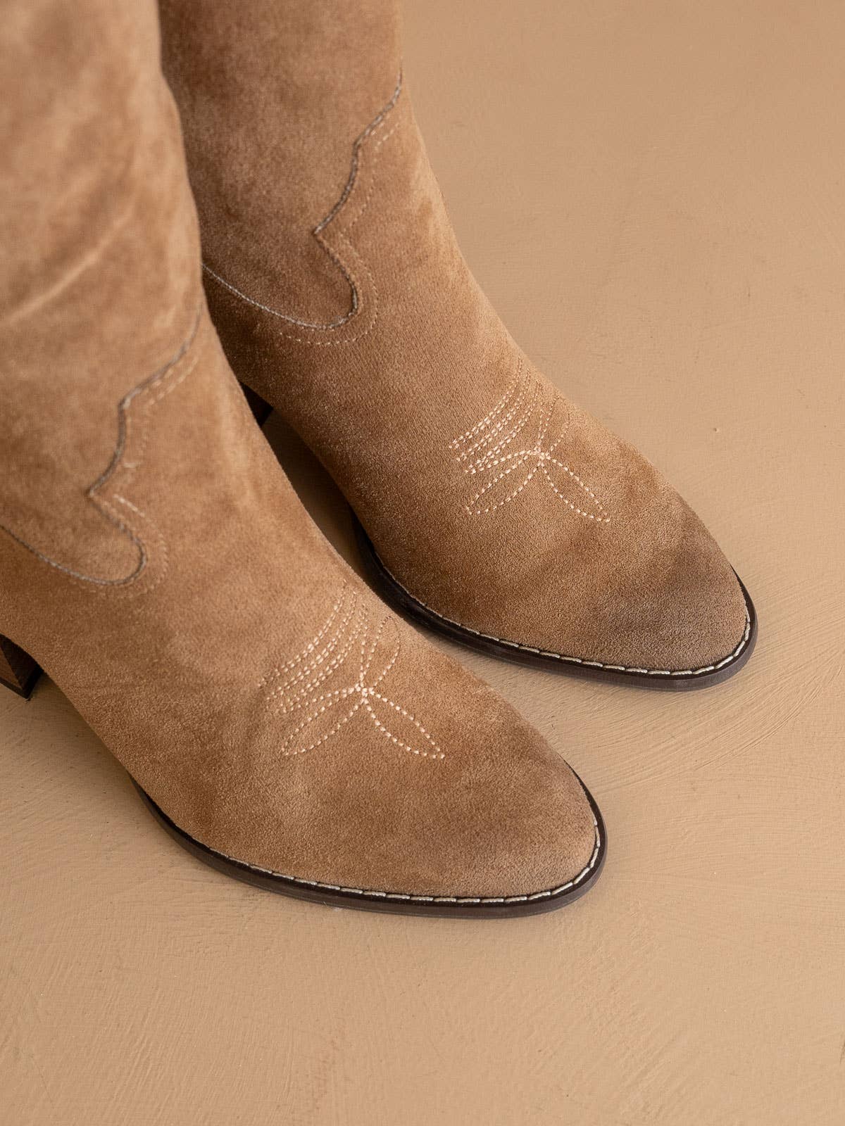 The Roxanne | Latte Knee High Western Bucket Boot for wholesale on Faire2
