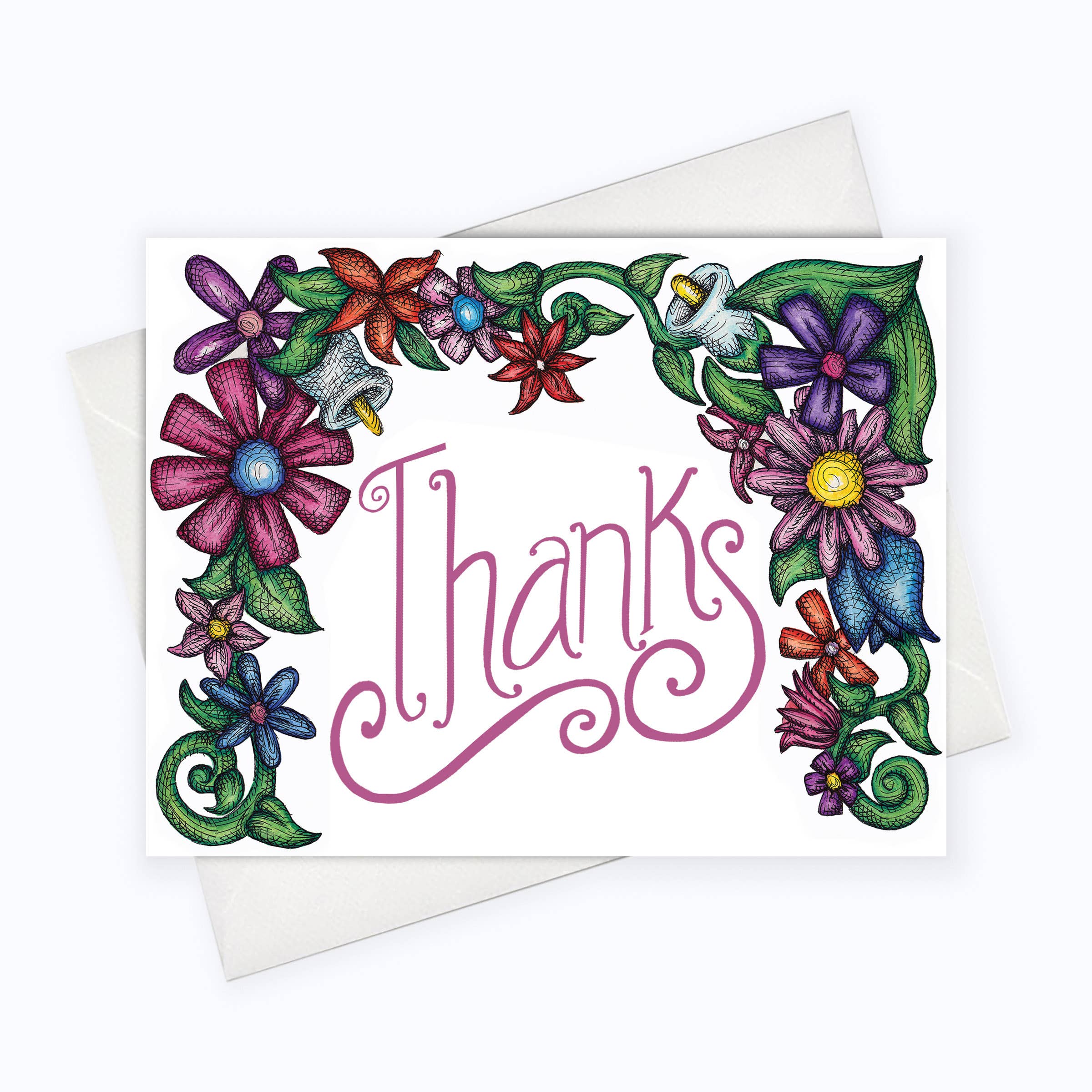 About A Cloud Stationery & Gifts - Wholesale Thank You Card - THANK YOU CARD | Thank You Floral Card 0
