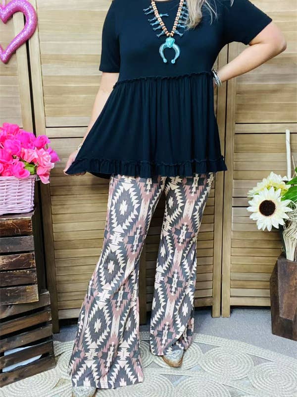 luluclothes - Wholesale Pants - Women's - GJQ15654 Aztec multi color printed tighten/long bell bottom 5