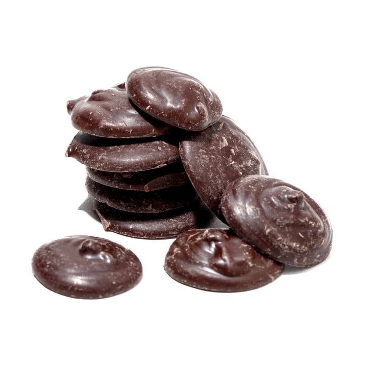 75% Cacao - Maple Dark Couverture - PASTILLES (10lb Bag) for wholesale by Raaka Chocolate