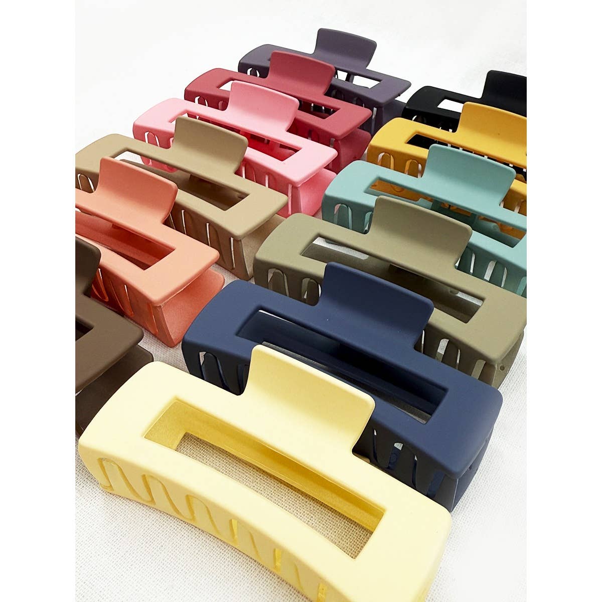 MIX COLOR Large Cut Out Rectangle Hair Claw for wholesale on Faire3