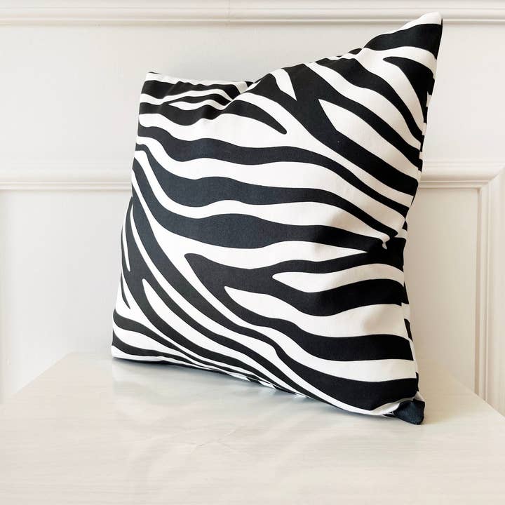 Samarra Home - Vendita all'ingrosso Cuscini decorativi - Cuscino con motivo zebrato, cuscino bianco e nero, stampa animalier