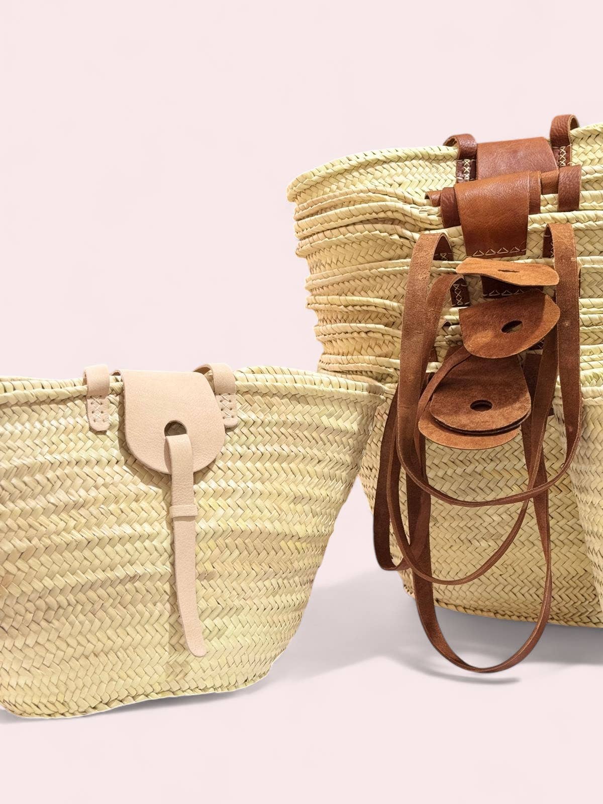 HandmadeBestSeller - Wholesale Beach Bag - Handwoven Straw Basket with Long Leather Strap & Flap 8