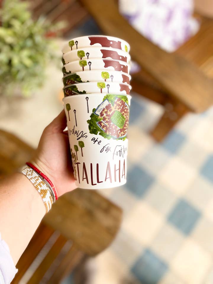 Tallahassee Reusable Party Cups, gifts, tail gating, alumni for wholesale by Happy By Rachel, LLC