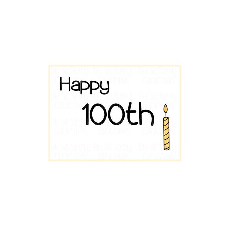 Happy 100th Birthday Candle (Gold) Mini Greeting Card for wholesale by Oh So Simple Creations