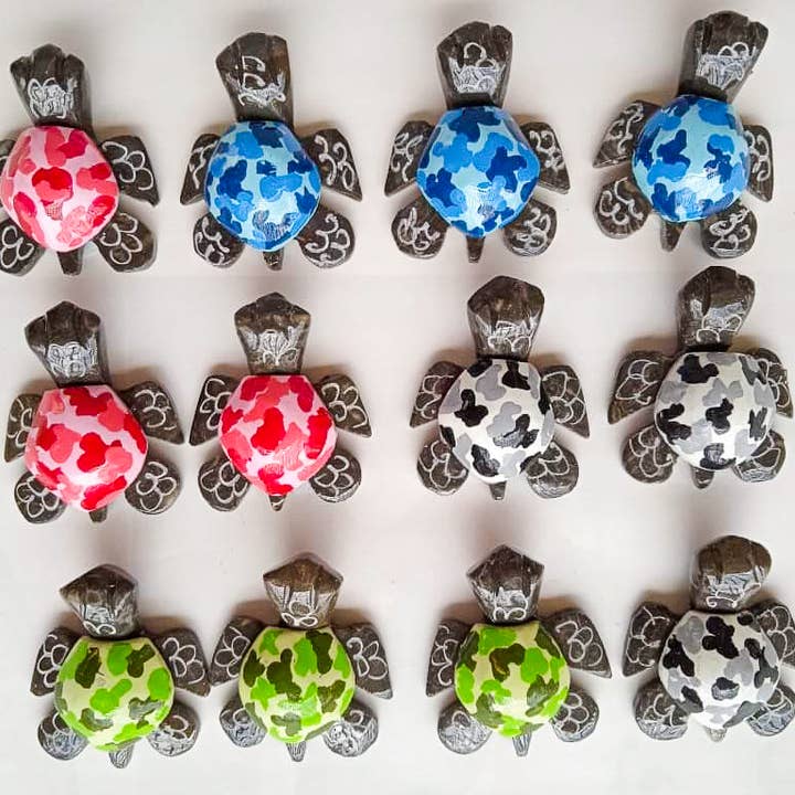 SS handcrafted Art - Venta al por mayor Figura decorativa - Camuflaje de Tortuga de Mármol 1.5"2