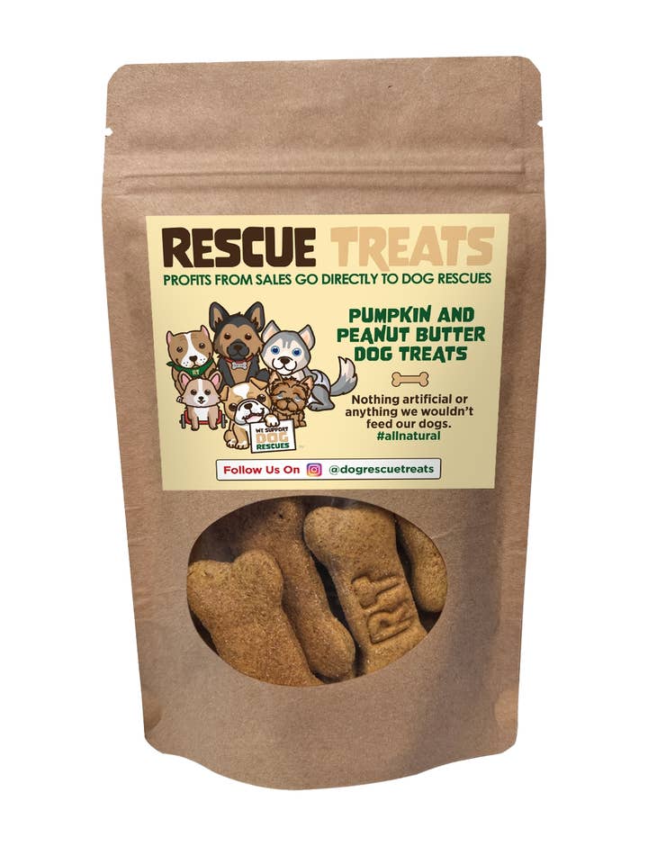 Rescue Treats Hondensnoepjes met pompoen en pindakaas middelgrote zak voor wholesale door Rescue Treats