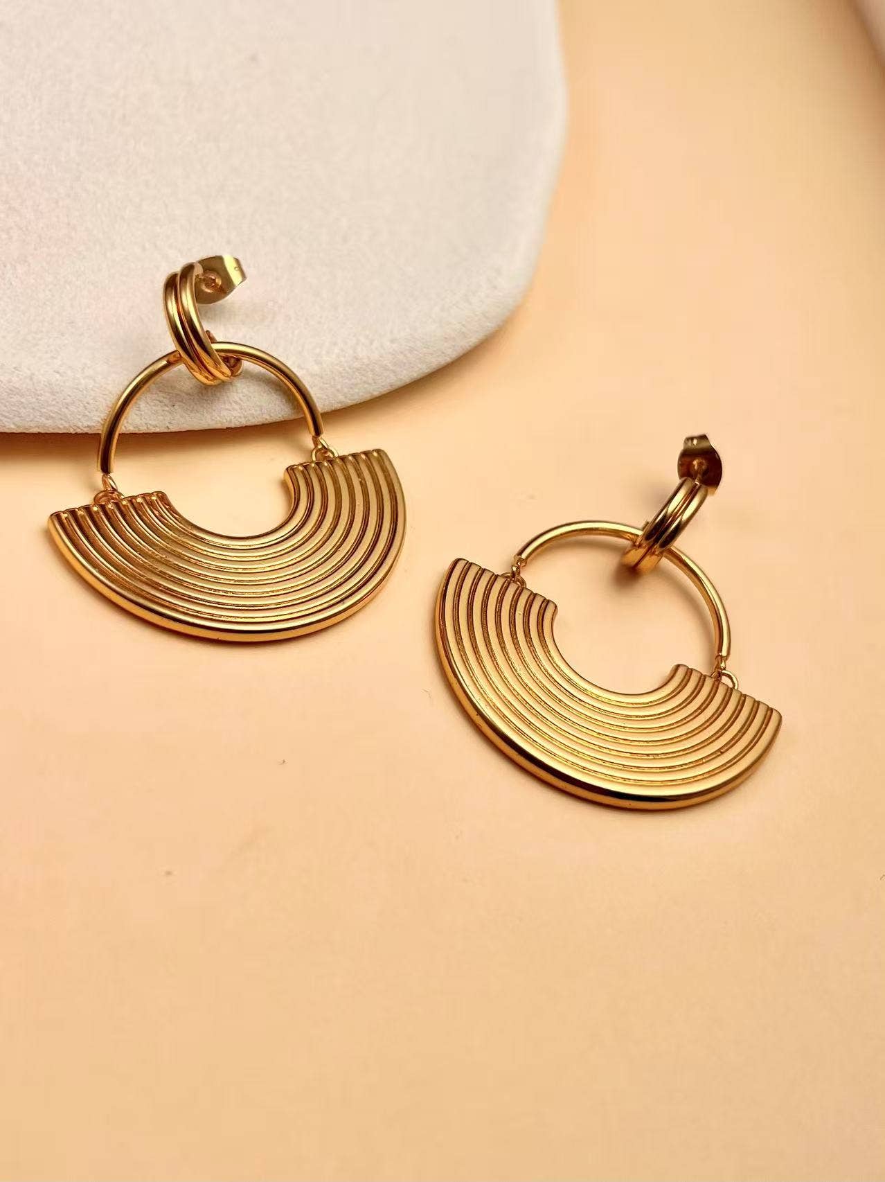 COSMOS - Wholesale Dangle Earrings - Art Deco Golden Arch Earrings