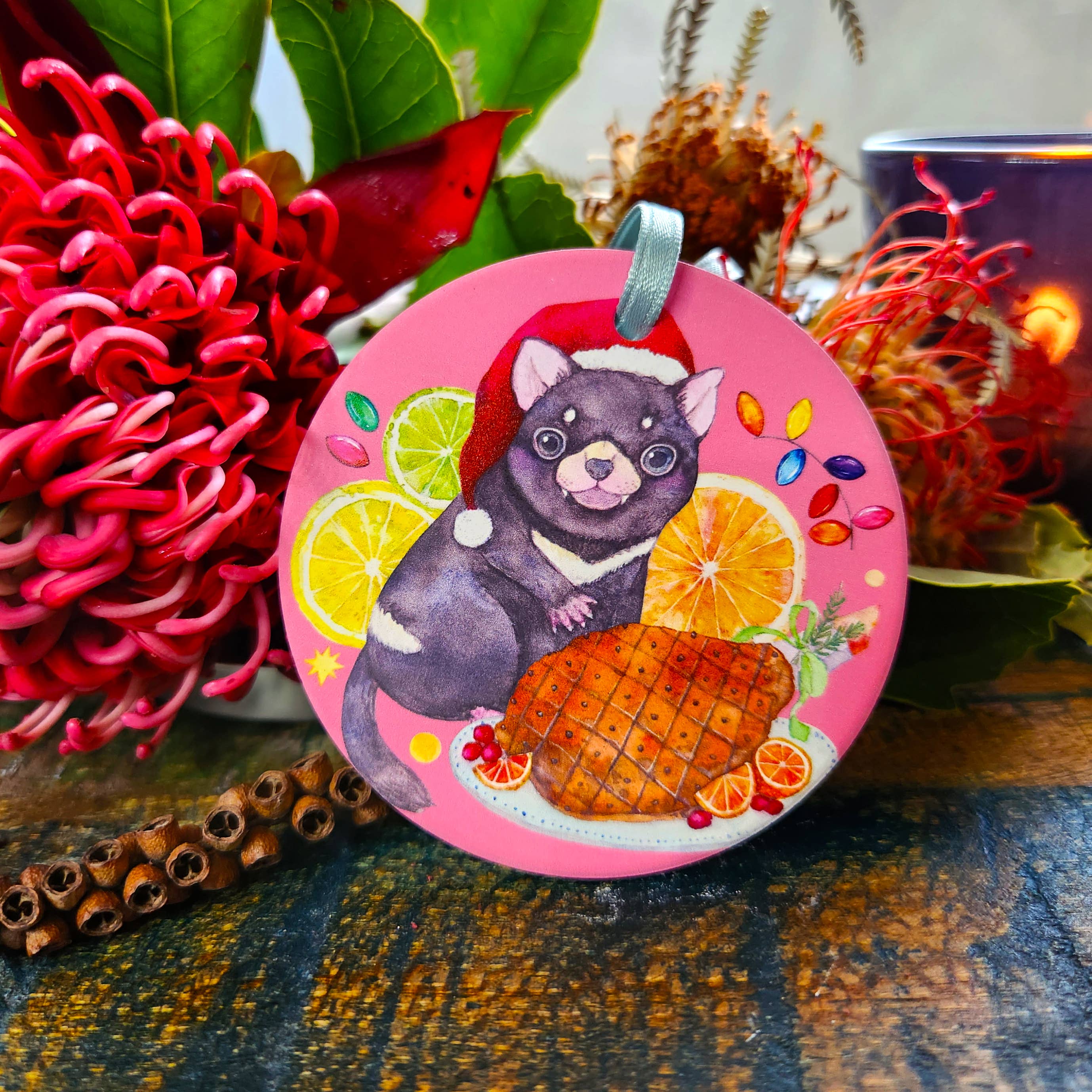 Watercolour By Cat - Vente Décoration de Noël - Ornements diffuseurs en céramique de Noël avec animaux australiens5