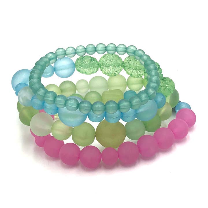 Pastel Frost Stack & Stretch Bracelets Set for wholesale by Leetie Lovendale