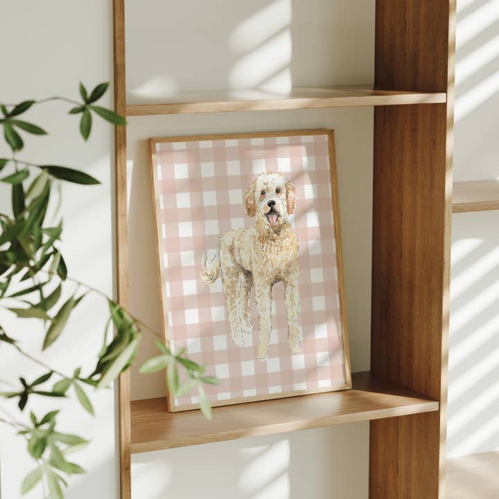 Impressão artística de cachorro Goldendoodle por atacado de Paperly Creative Co