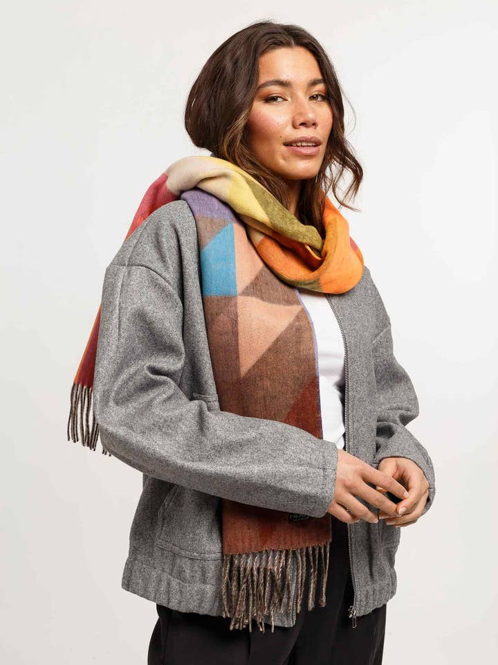 Abstract Geo Colour Block Scarf for wholesale by FRAAS & Loevenich
