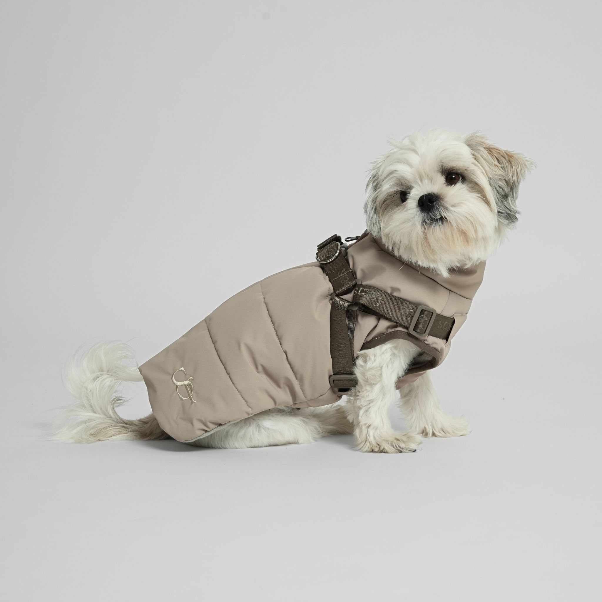Staey – wholesale Pet coat – Dog – Vera Dog Coat with Harness | Sand1