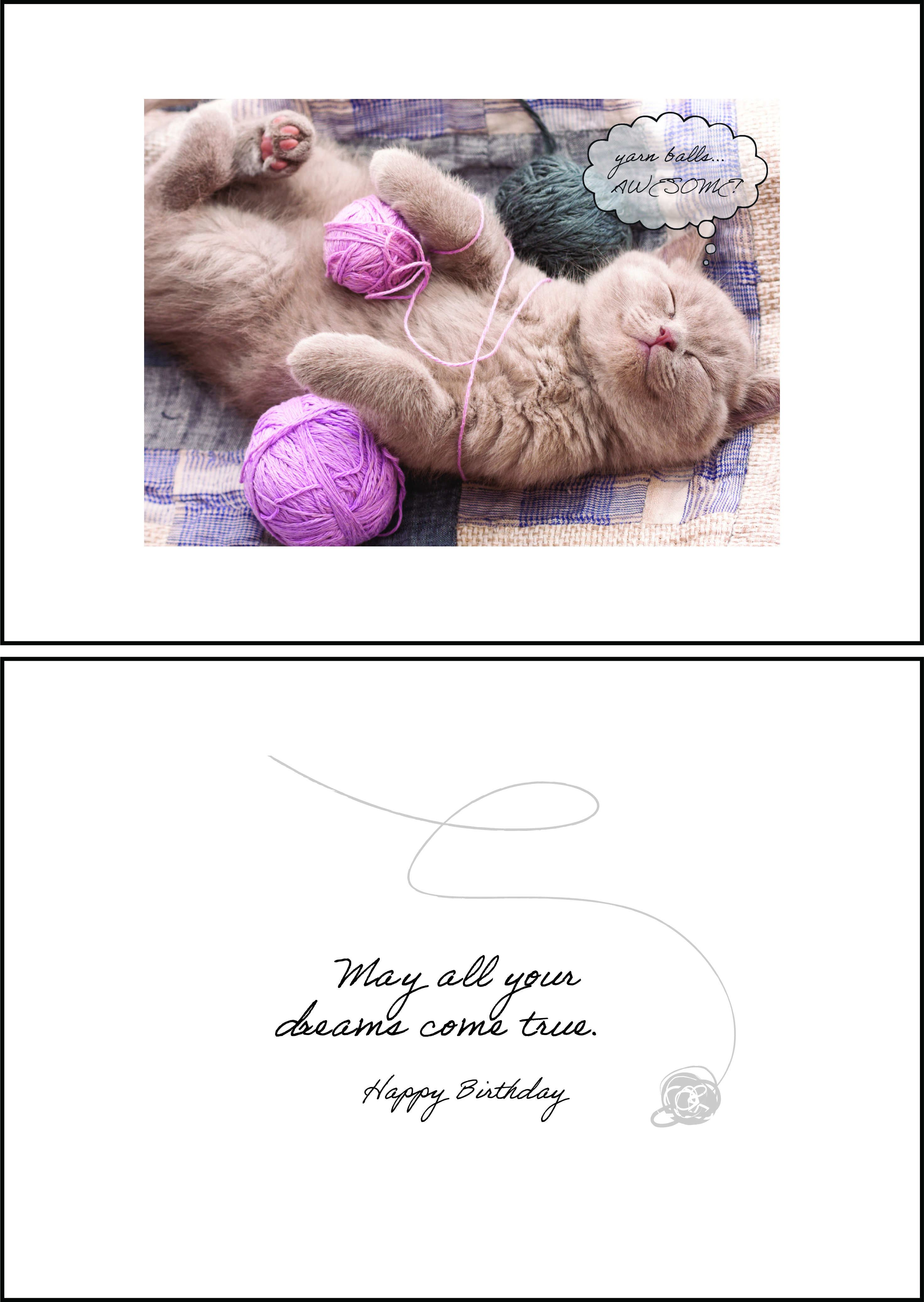 Dog Speak – Engroshandel Fødselsdagskort – Birthday Cat - Garnkugler... AWESOME!1