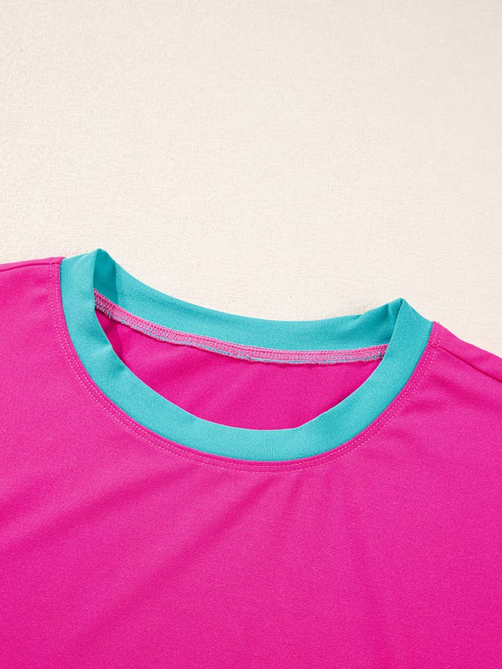 LALA LOO – wholesale Lounge set – Women's – LALALOO Colorblock Short Sleeve Top And Pants Set17