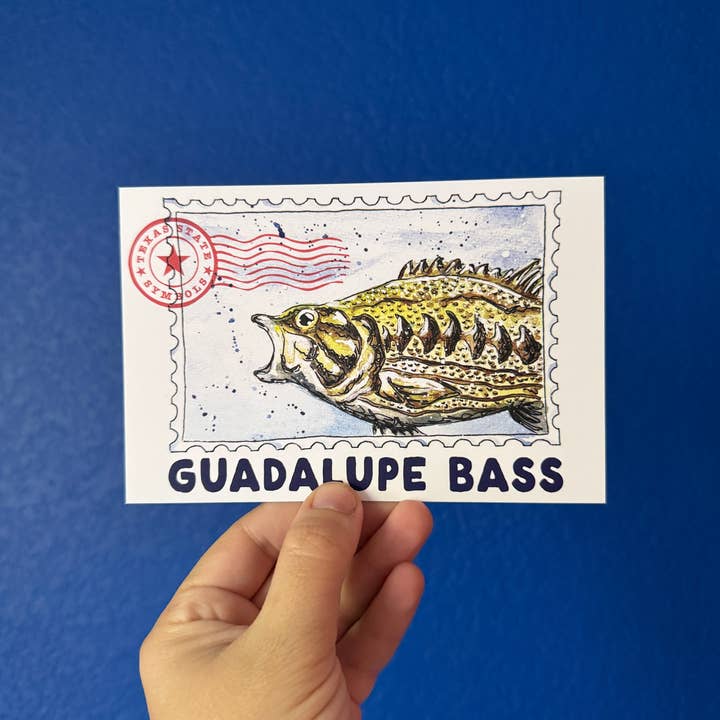 Guadalupe Bass 4x6" Postcard for wholesale by Where’d The Wild Things Go