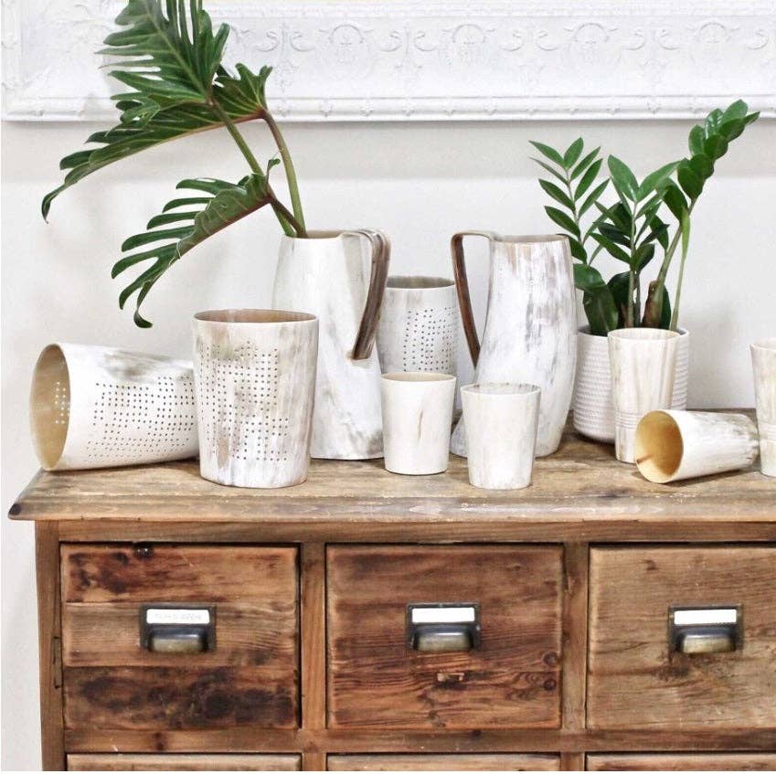 The African Home Goods - Wholesale Beer Glass/Mug - Ankole Cow Horn Beer Mugs / Tumbler Light3