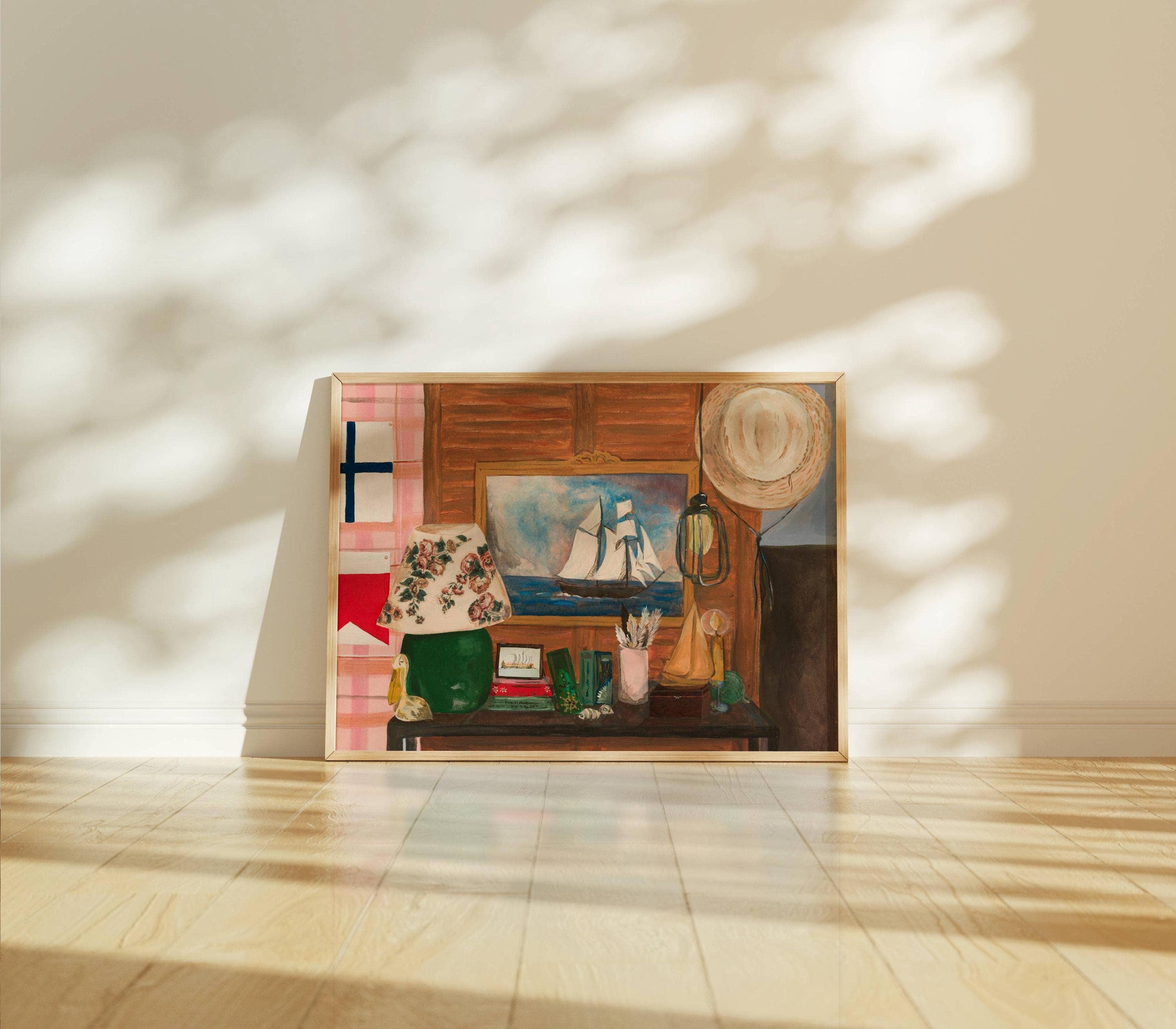 Laurenspired - Wholesale Art Print - Retro Beach House art print, coastal wall art, nautical art5