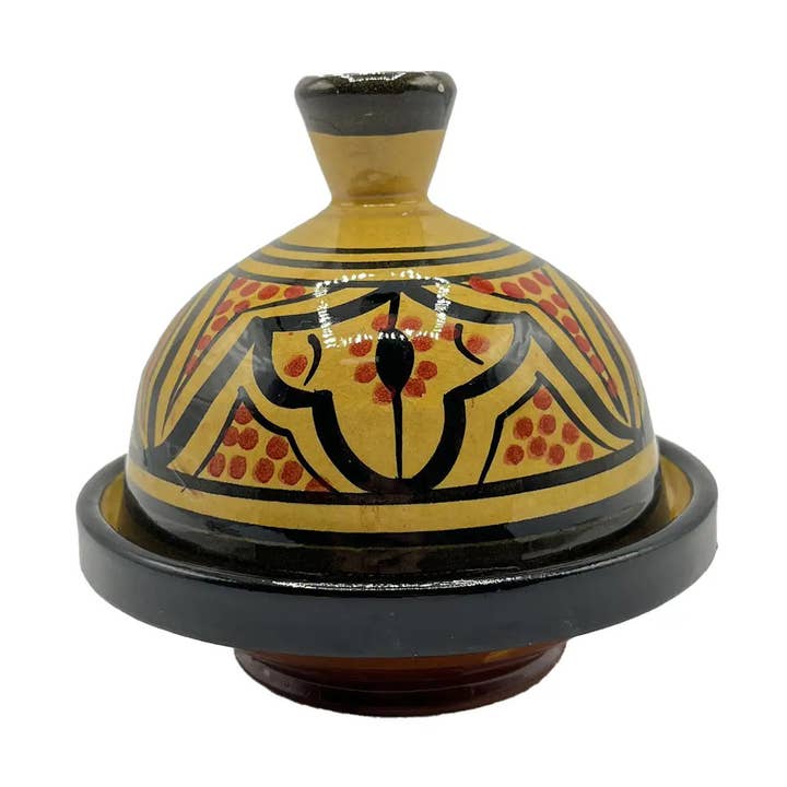 Handbeschilderde keramische specerijenhouder Tajine Safi 13 cm #6 voor wholesale door Etnico del Mondo