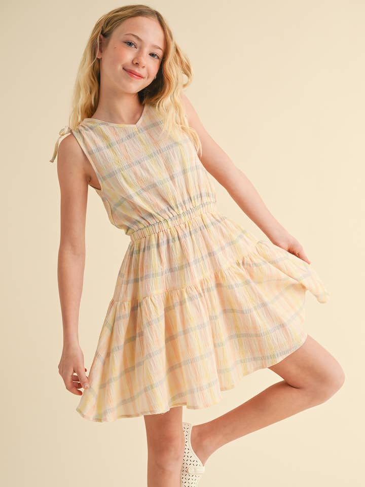 TWEEN KIDS GIRLS RUCHED SHOULDER SUNDRESS (7-14) for wholesale by heart and arrow