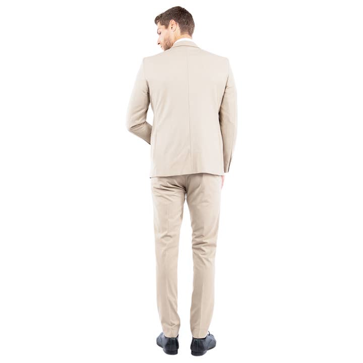 Suits America - Wholesale Suit Set - Men's - Mens Suit 4-Way Stretch 3pc w/ Expandable Waistband, Tan