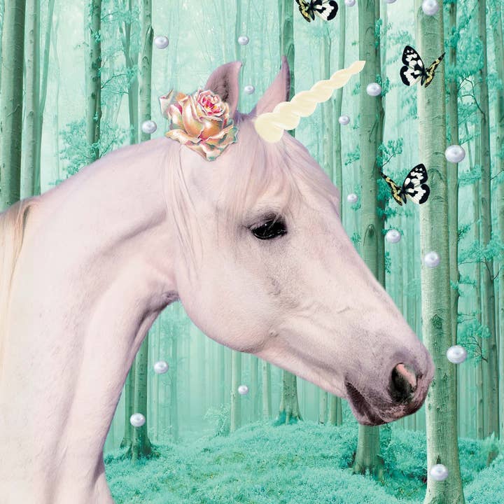 Postcard Unicorn Green, 10 pieces for wholesale by Kunstboer