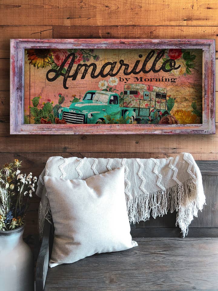 Amarillo by Morning - 18" x 36" Rektangel Konstverk Stor för wholesale av TroubleMaker Trading Company