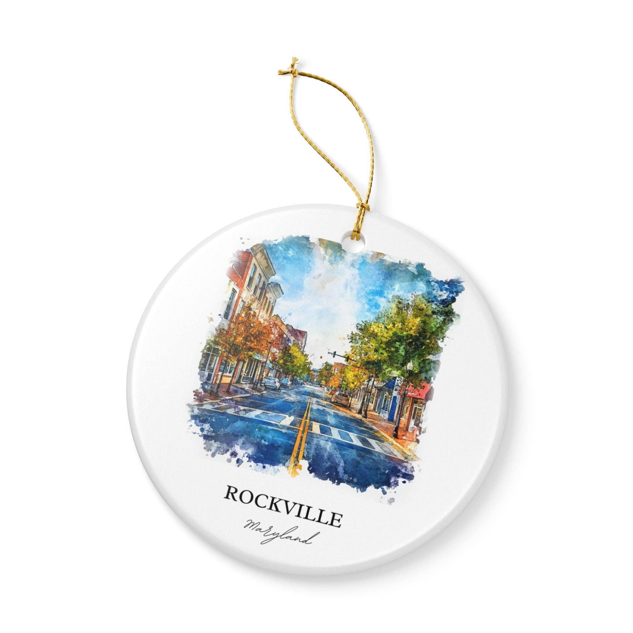 Premium Travel Art – Engroshandel Pynt – Rockville Maryland Ornament: Unik Rockville MD Souvenir, Rockville Julepynt og Autentisk Maryland Gave3