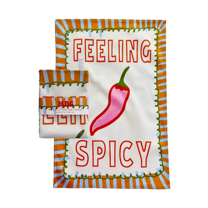 Feeling Spicy Tea Towel for wholesale by Maddison Ball Creative