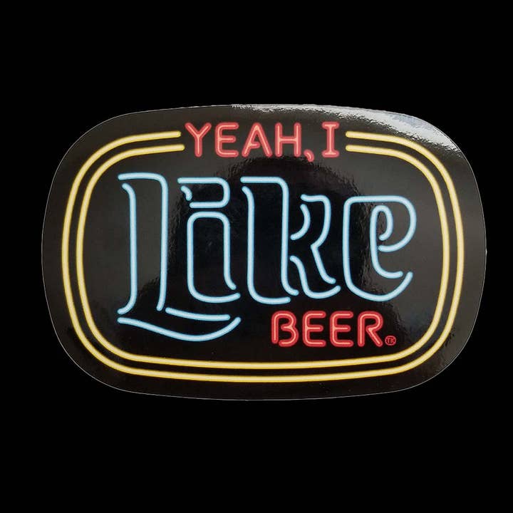 Sticker ovale « J'aime la bière » pour la vente par Tanline Printing