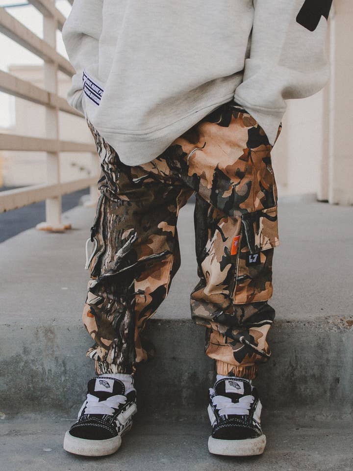 Calças Cargo Camufladas por atacado de Little Trouble