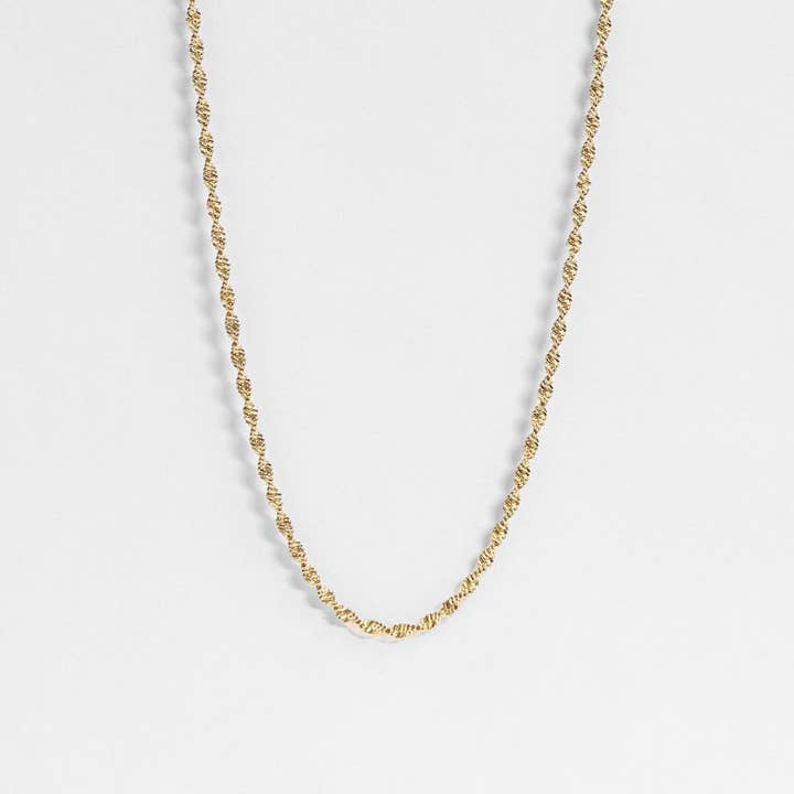 WJW - Wholesale Link & Chain Necklace - Stainless Steel Gold Singapore Dainty Chain Necklace