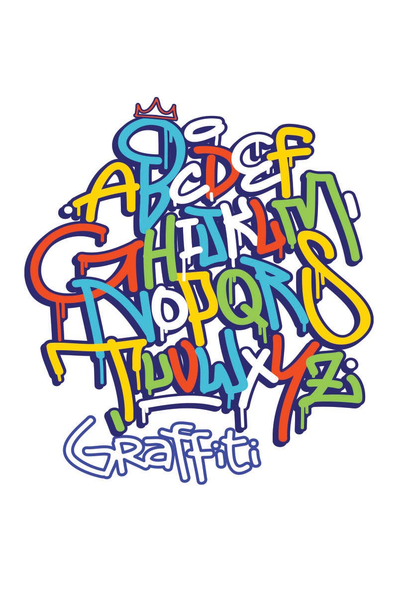 KNOCK ON THE STYLE - Wholesale Screen Printed T-Shirt - Kids - L1050 - ABCD GRAFFITI graphic tee4