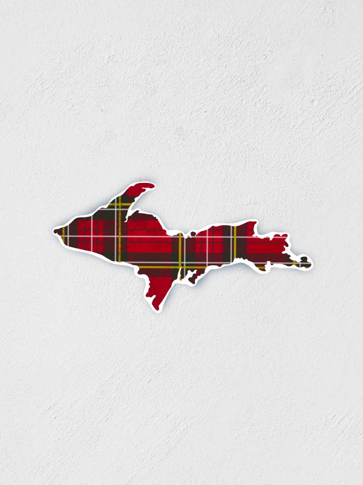 UP Michigan Scottish Plaid Sticker | Plaid Decal | MI Decal for wholesale by Little Rocks Design