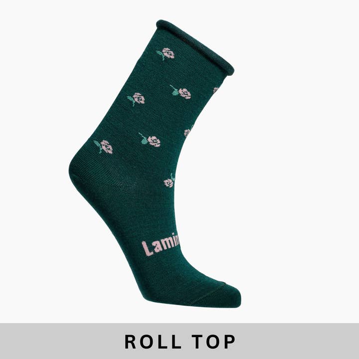 Merinowolle Roll-Top Crew Socken | DAMEN | Flora für den Großhandel von Lamington Socks