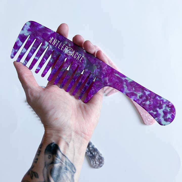 Fuschia Wide Tooth Shower Comb for wholesale by Antler & Acre