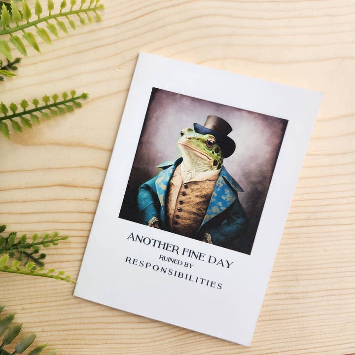 Desmond Brown - Wholesale Stationery/Notecard Set - wit and wisdom, fancy frogs- packaged notecard set of 4